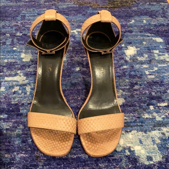 YSL Python Mid-heeled Sandal in Blush - Picture 2 of 8